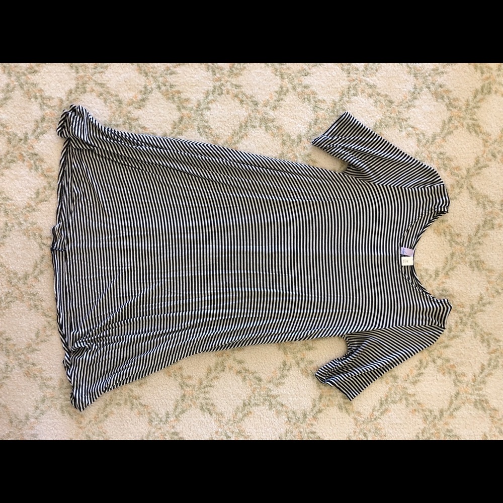 Black and white striped dress